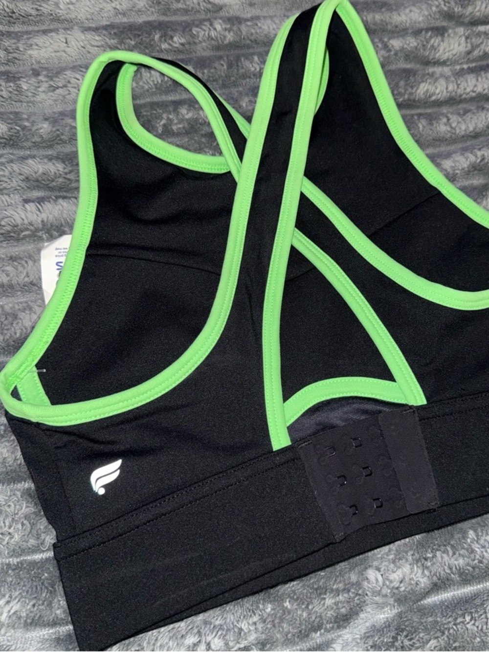Women's Black Sports Bra with Lime Trim - Lightweight Support
